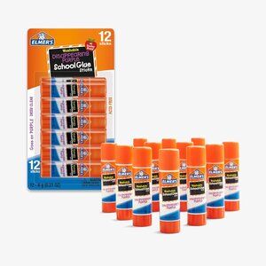 ELMER'S School Glue Sticks, Disappearing Purple, 12pk